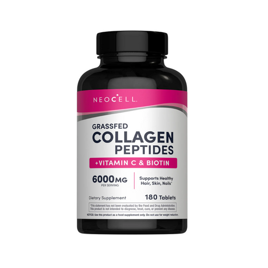 NeoCell Grassfed Collagen Peptides + C & Biotin, 180 Caplets