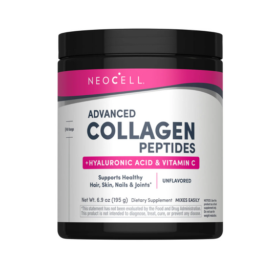 NeoCell Advanced Collagen Peptides + Hyaluronic Acid + C, 6.9 oz (195 g) Powder